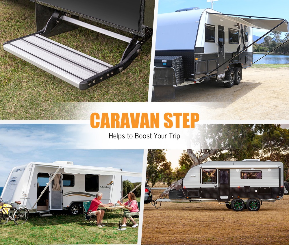 Caravan Step Pull Out Step Single Aluminium 200KG RV Parts Accessories