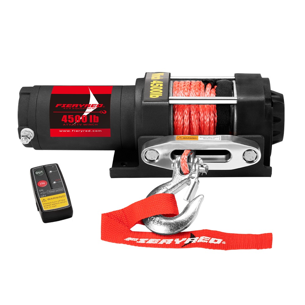 FIERYRED Wireless 4500LBS/2041kg 12V Electric Winch Synthetic Rope Boat