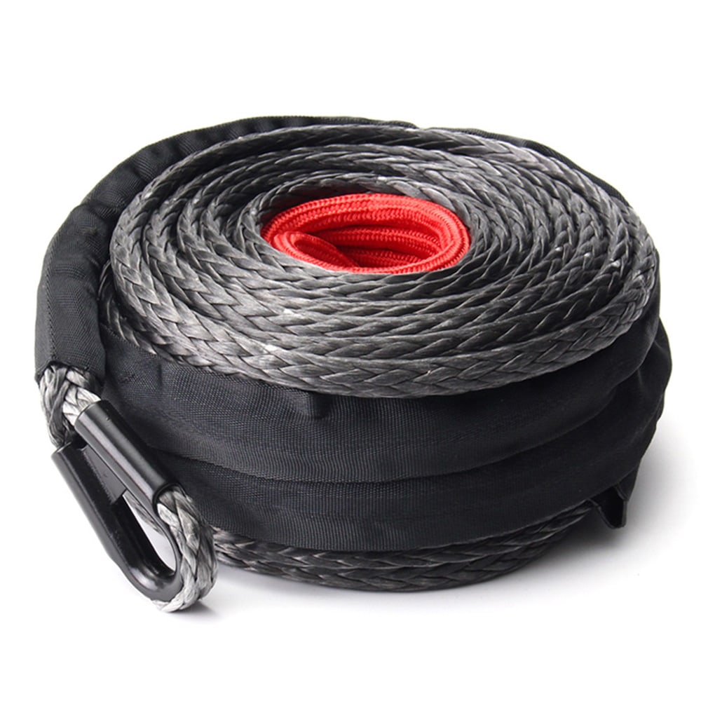 6mm Dyneema SK75 Synthetic 12-Strand Winch Rope x 20m With Hook Off Road ATV