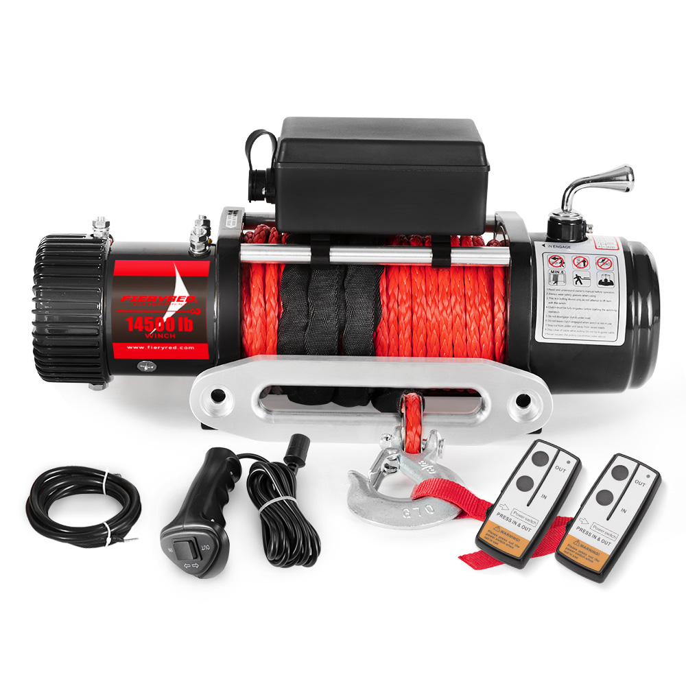 14500LBS 12V Electric Winch Synthetic Rope Wireless Remote 12000lb ATV ...