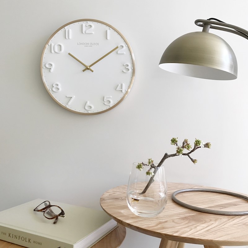 Elvie White Wall Clock 30cm By London Company Clocks 206457 - London Clock Company Wall Clocks Australia Elvie White Wall Clock 30cm By London Company Clocks 206457 - London Clock Company Wall Clocks Australia