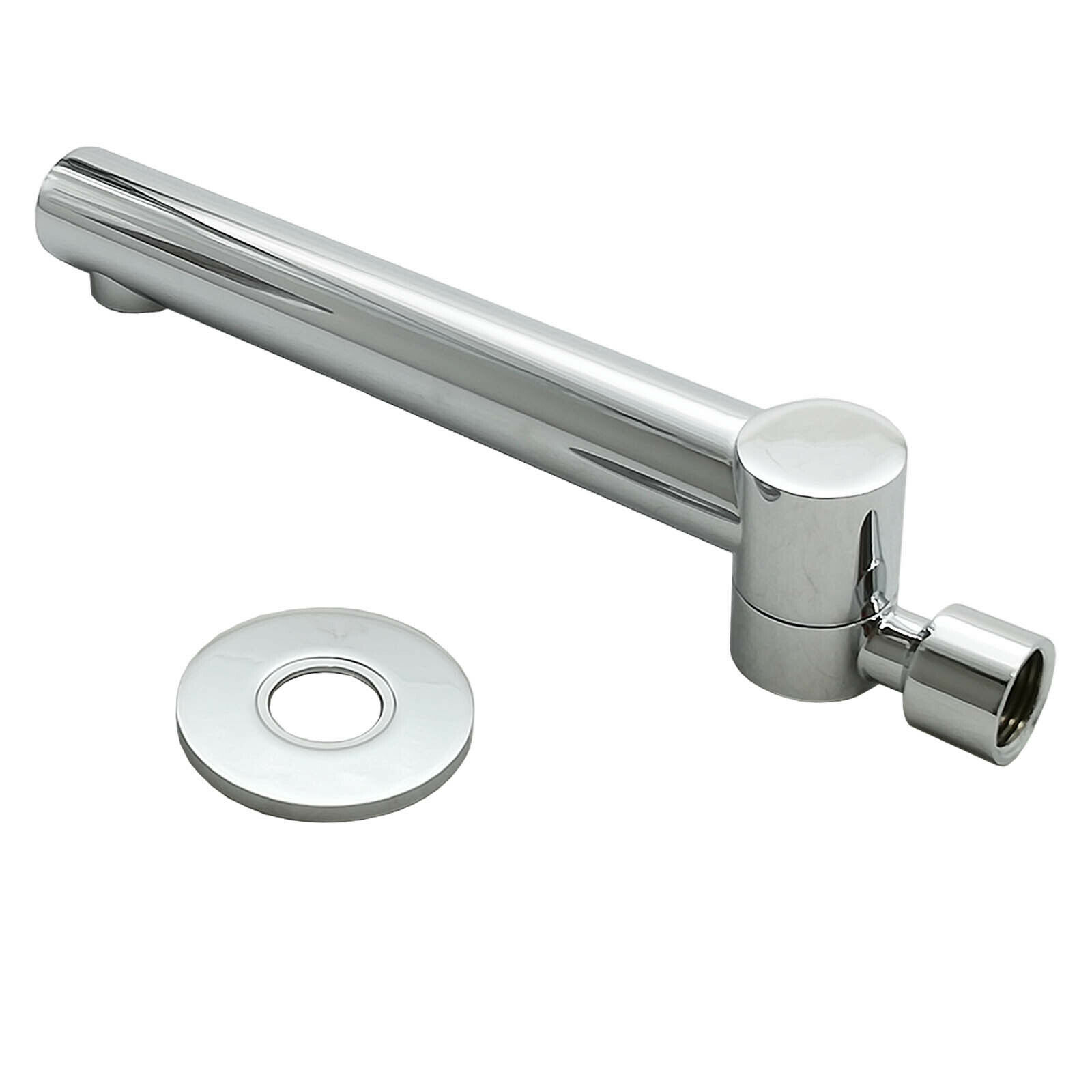 Round Basin Wall Mount Spout Faucet Outlet 180 Swivel CHROME Brass Bath