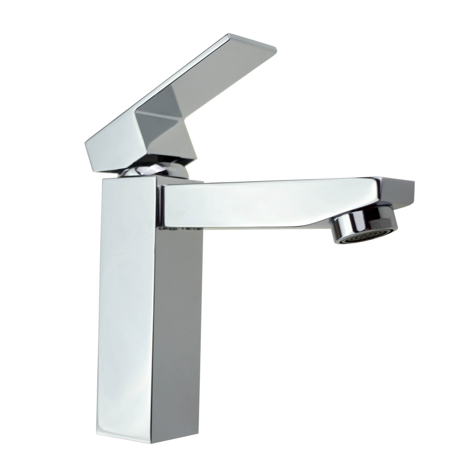 WELS Bathroom Square Flick Vanity Brass Cubic Basin Mixer Tap Faucet