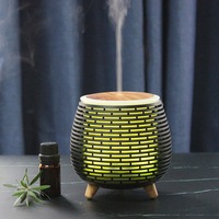 100ml Humidifier Aromatherapy Diffuser 7 Colour LED Ultrasonic Mist - Black