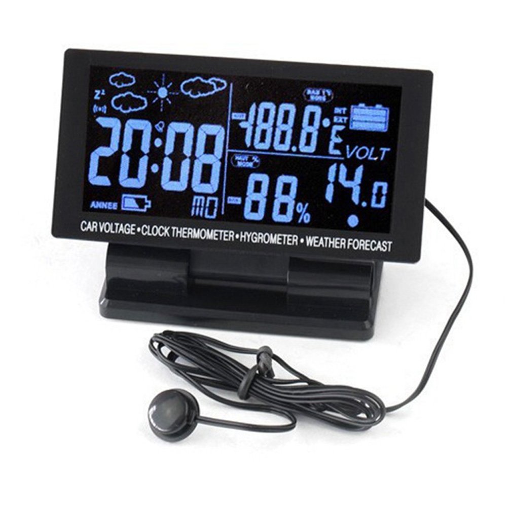 12V IN CAR DIGITAL WEATHER STATION BLUE BACKLIT LCD TEMPERATURE