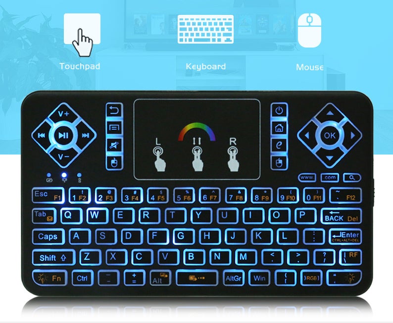 2 4GHz MINI WIRELESS KEYBOARD  TOUCHPAD COMBO RECHARGEABLE 