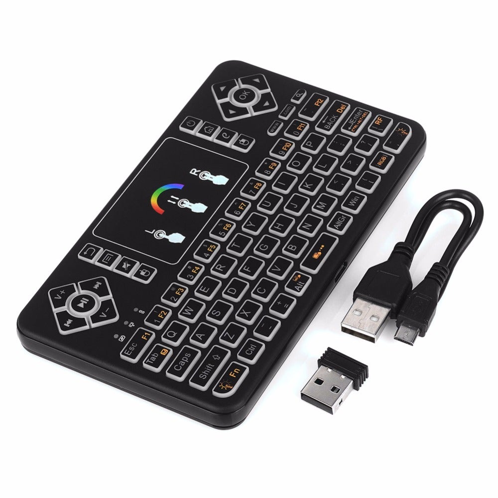 24ghz Mini Wireless Keyboard Touchpad Combo Rechargeable 7 Led Mobile Pc Black Buy Computer 3116