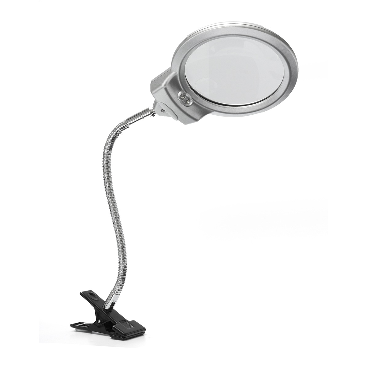 2 Led Desktop Magnifier Glass 2X / 6X Magnification 90Mm Lens Led Lamp