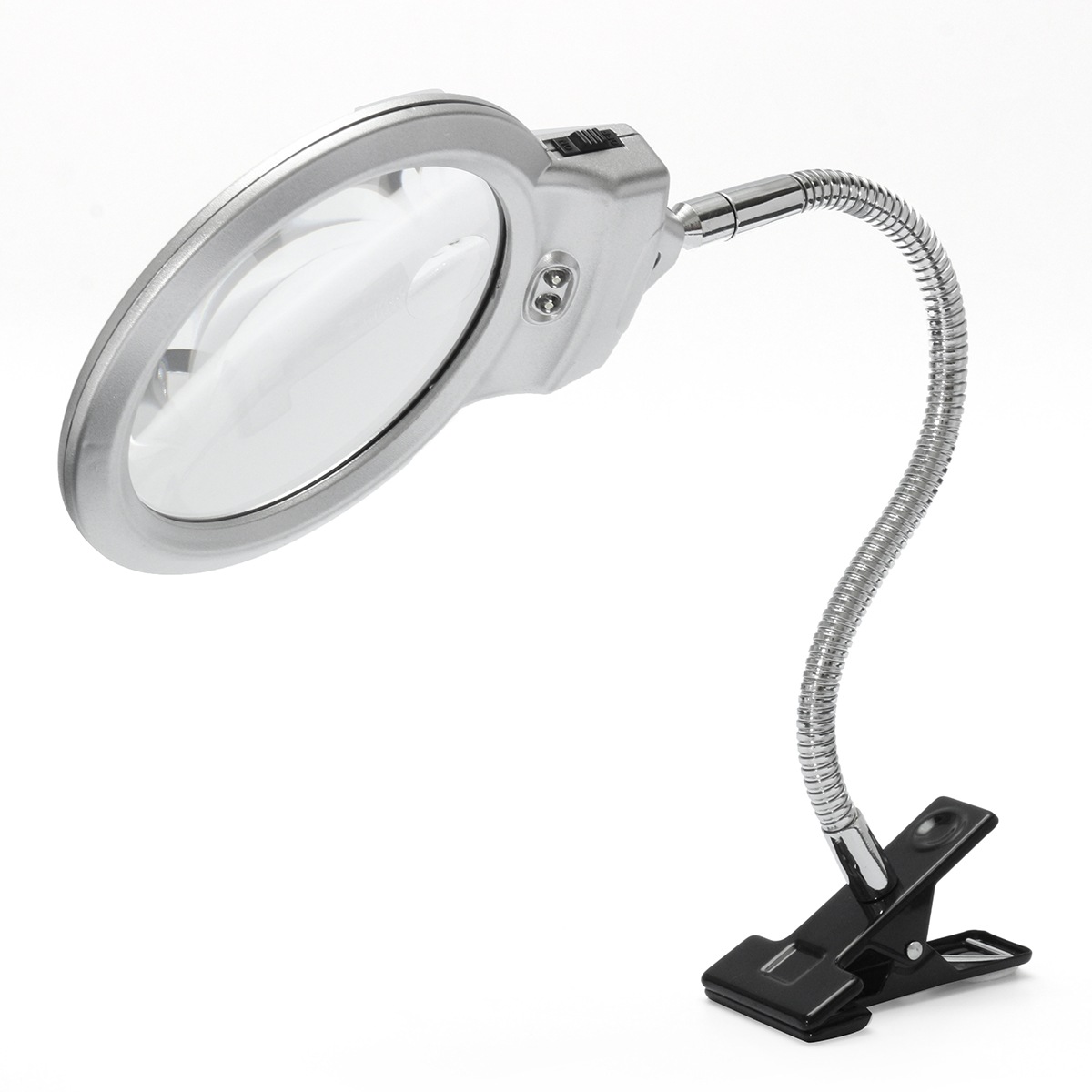2 Led Desktop Magnifier Glass 2X / 6X Magnification 90Mm Lens Led Lamp