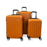 TODO ULTRA LIGHT LUGGAGE SET 3pcs HARD SHELL COMBINATION LOCKS ORANGE