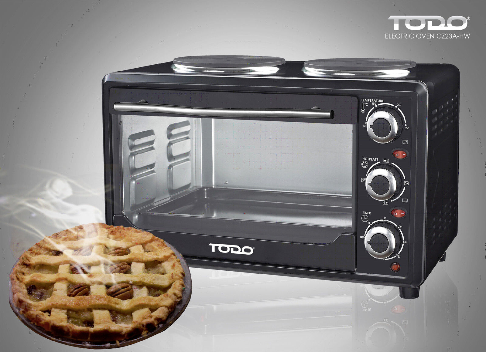 23L Benchtop Electric Oven Two Hot Plates Hotplate 10A Amp Buy Mini