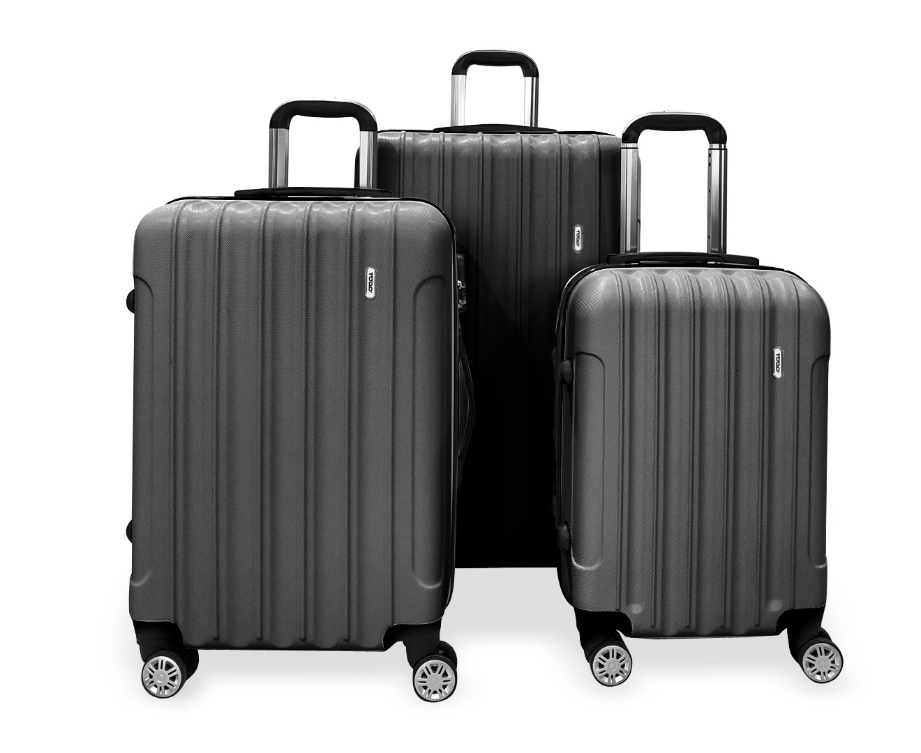 TODO ULTRA LIGHT LUGGAGE SET 3pcs HARD SHELL COMBINATION LOCKS SILVER