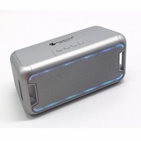 BLUETOOTH V2.1 PORTABLE WIRELESS STEREO SPEAKER RECHARGEABLE LED USB TF FM SILVER