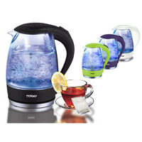 TODO 1.7L GLASS CORDLESS KETTLE 2200W BLUE LED LIGHT KITCHEN WATER JUG