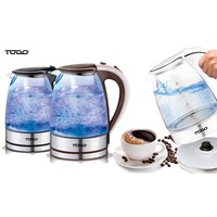 TODO 1.7L GLASS CORDLESS KETTLE 2200W BLUE LED LIGHT ELECTRIC WATER JUG