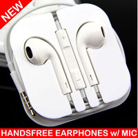 HANDSFREE HEADPHONE EARPHONE W/ MIC for APPLE IPHONE 5 4 4S 3GS IPAD IPOD WHITE