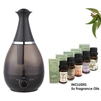 2.5L AIR HUMIDIFIER ULTRASONIC AROMATHERAPHY DIFFUSER NEBULISER PURIFIER BLACK