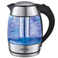 TODO 1.8L Glass Cordless Kettle Electric Blue Led Light Infuser Filter 360 Jug