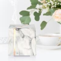 200ml Marble Grain Aromatherapy Diffuser Aroma Diffuser Ultrasonic LED Humidifier - WHITE
