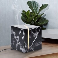 200ml Marble Grain Aromatherapy Diffuser Aroma Diffuser Ultrasonic LED Humidifier - BLACK
