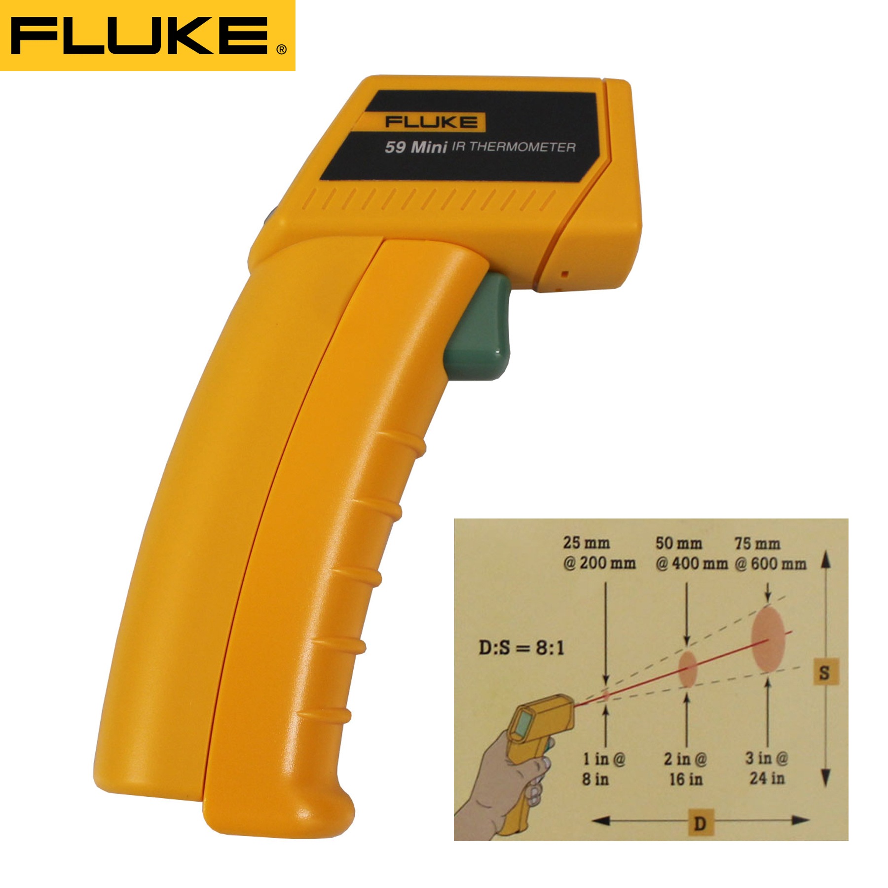 Fluke 59 Mini Infrared Thermometer W/ Laser Sight °C/°F Switch -18°~275 ...