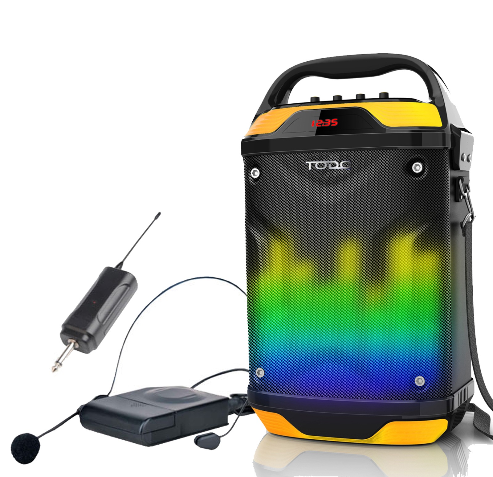 BLUETOOTH 6.5" + 2" ACTIVE SPEAKER SYSTEM PORTABLE PA DJ WIRELESS MIC