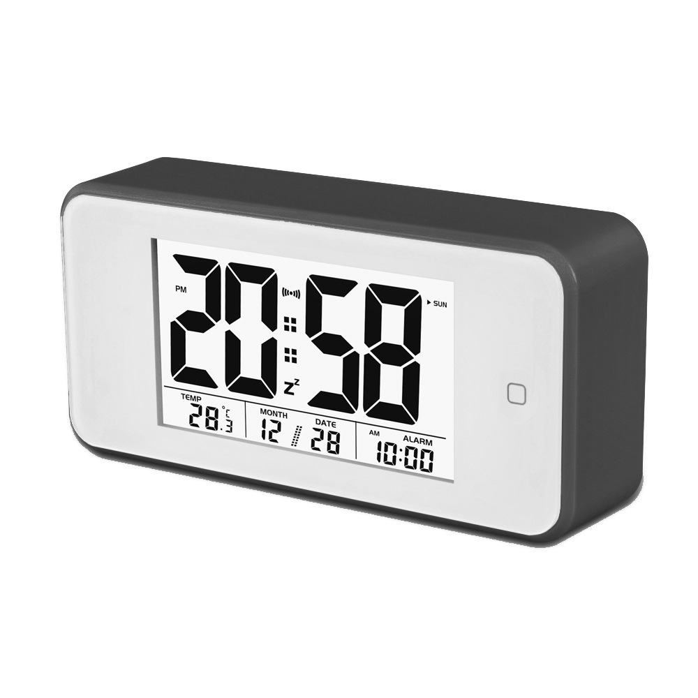 Smart Light Lcd Alarm Clock Backlit Display Portable Battery