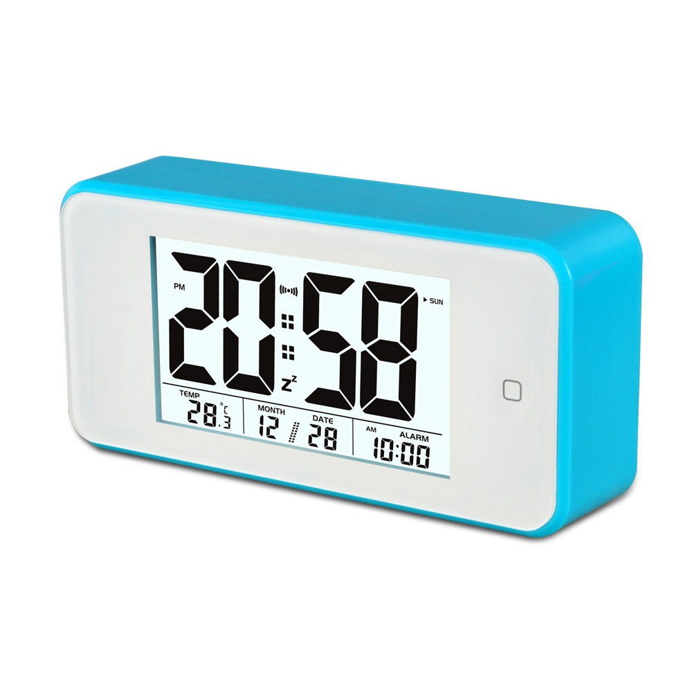 Smart Light Lcd Alarm Clock Backlit Display Portable Battery Operated