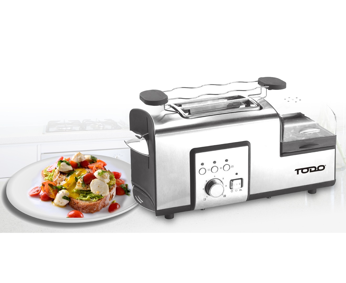 TODO 1250W Breakfast Master Toaster Egg Cooker Poacher Bacon Fryer All