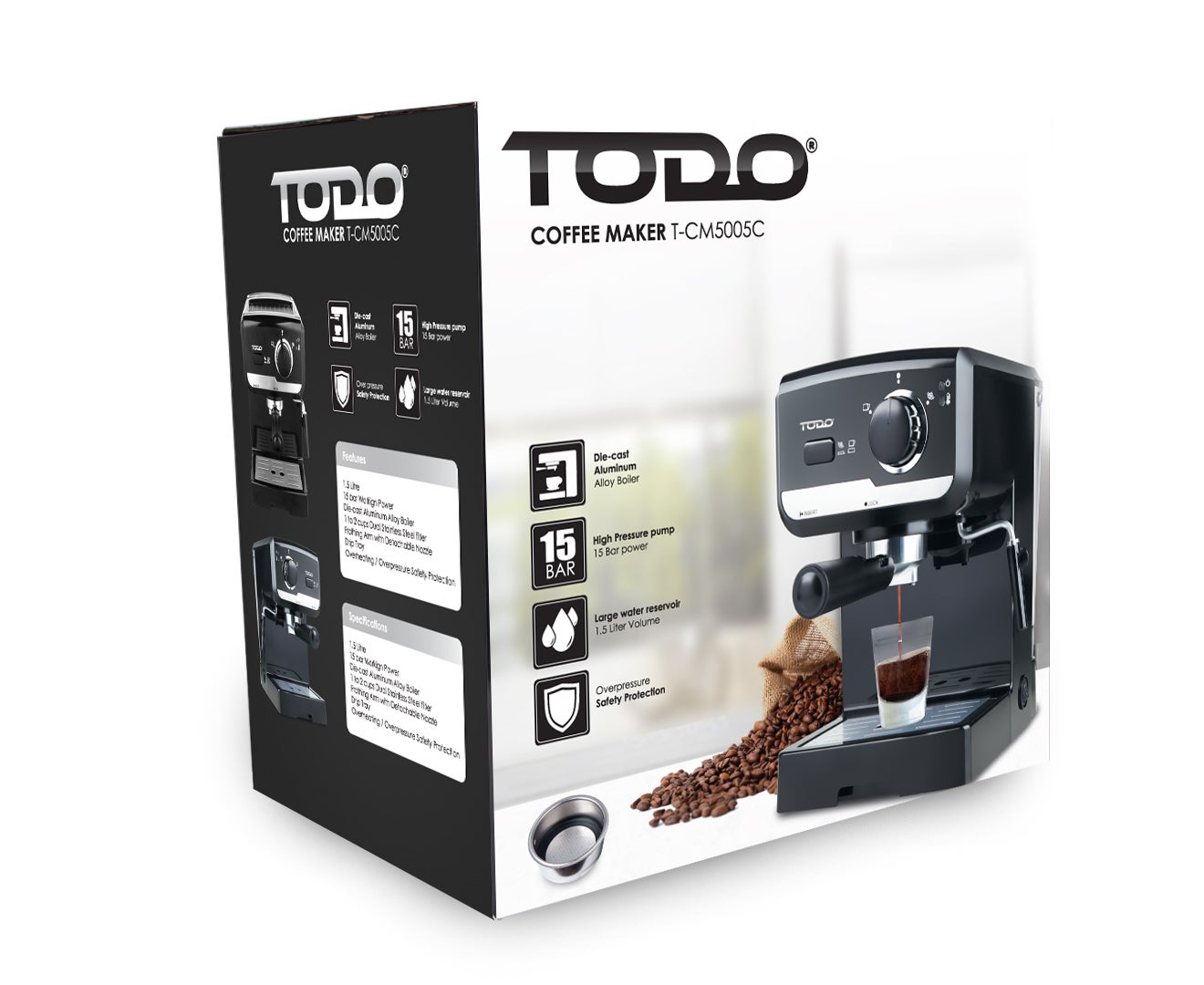 TODO ESPRESSO COFFEE MAKER AUTOMATIC 15 BAR ITALIAN ULKA PUMP FROTHER 1