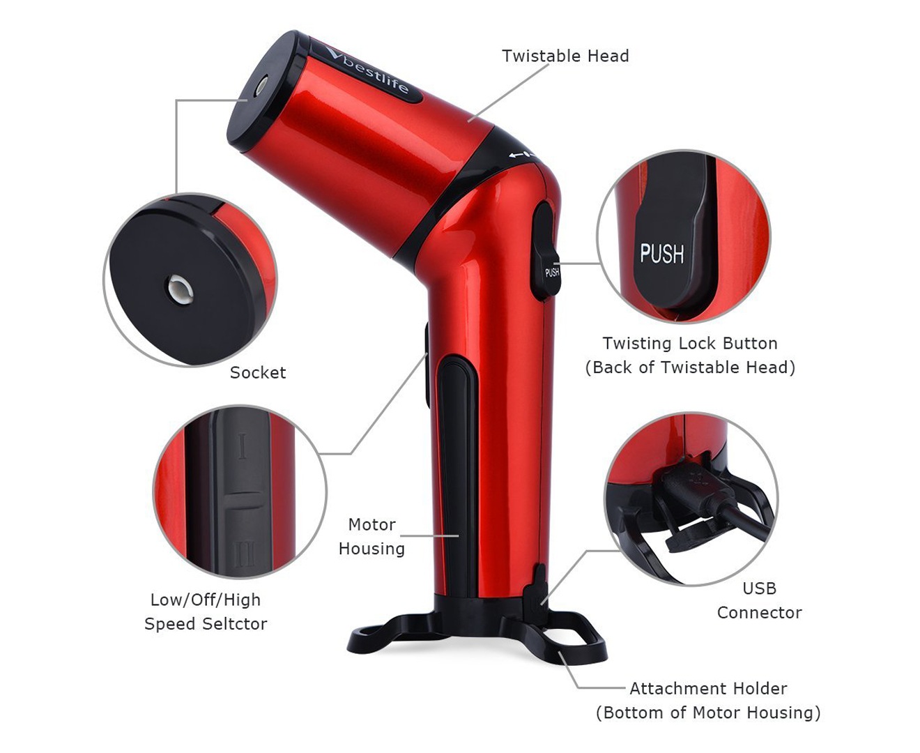 CORDLESS RECHARGEABLE HAND MIXER WHISK HANDHELD ELECTRIC EGG BEATER