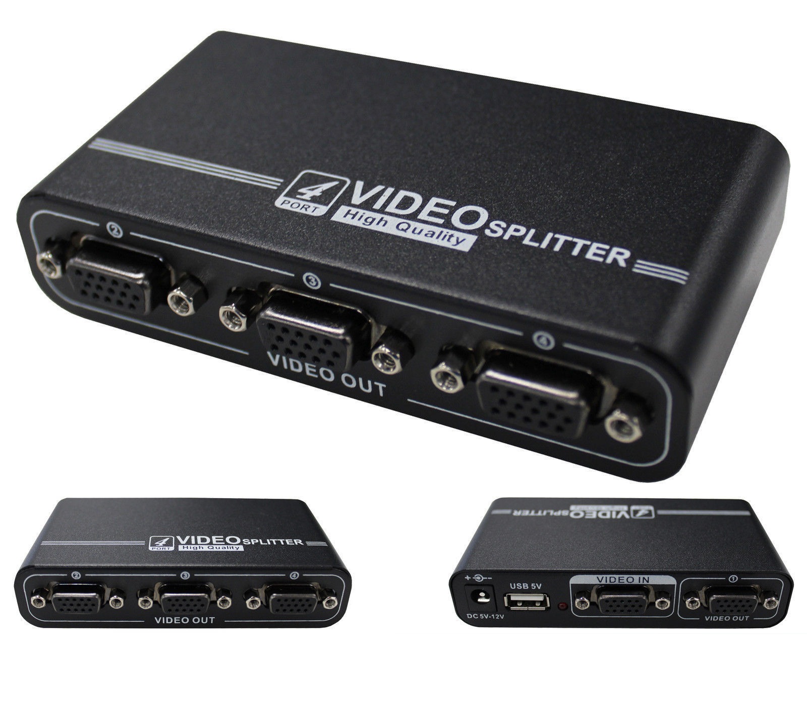 1 to 4 PORT VGA SPLITTER HIGH RESOLUTION SUPPORT 1920 x 1440 550MHz 50m