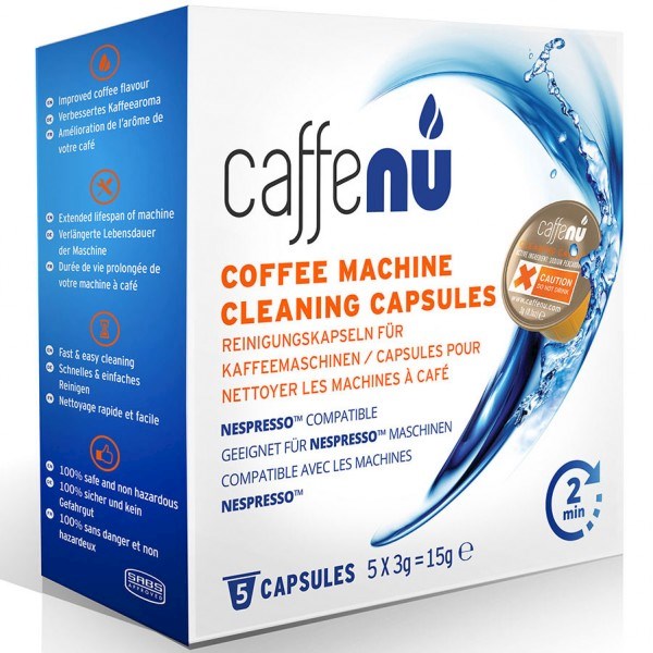 Caffenu Nespresso Compatible Coffee Machine Cleaning Capsules Pods X 5