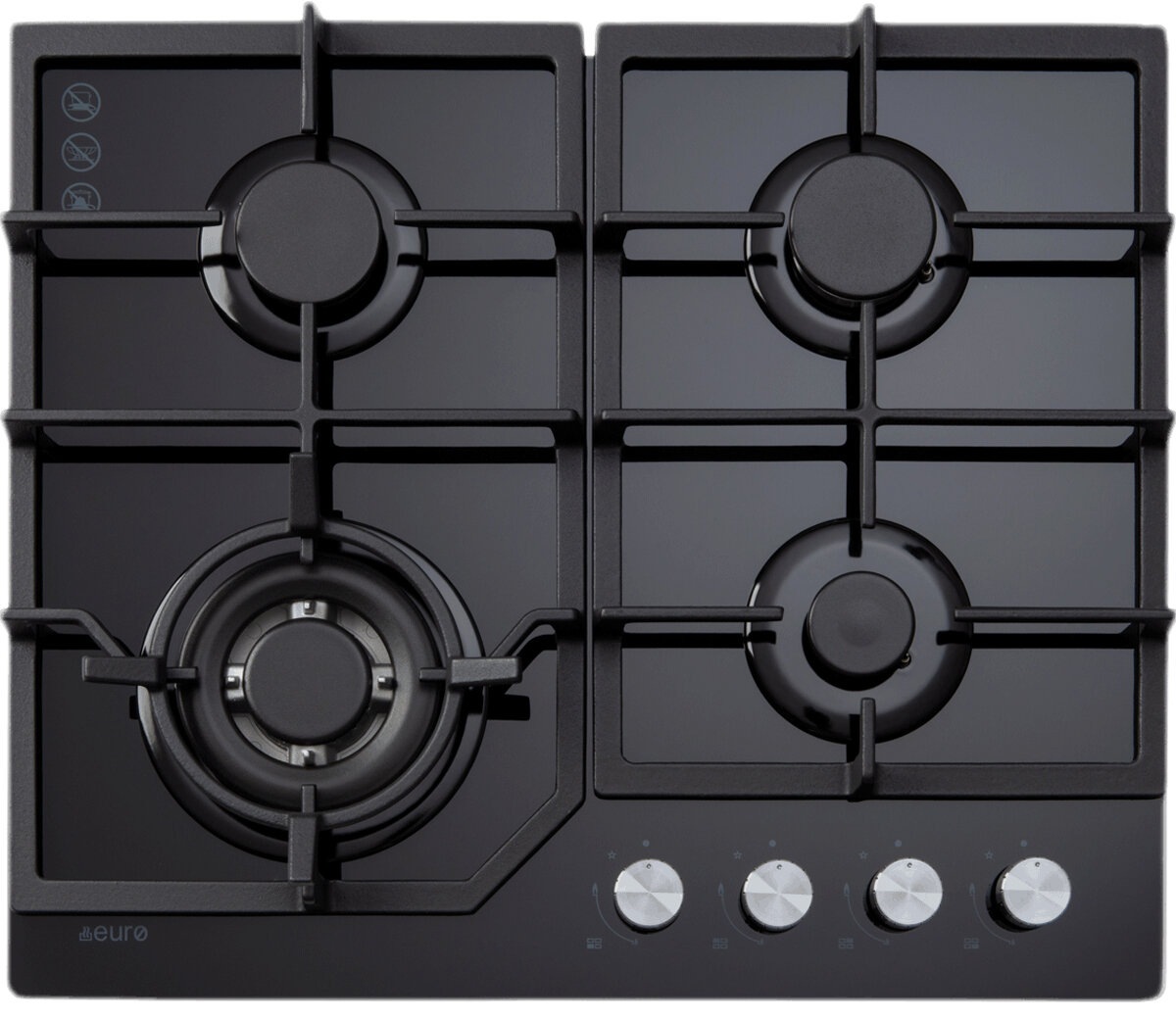 Euro Appliances 60cm Gas on Glass Cooktop ECT600GBK Buy Rangehoods