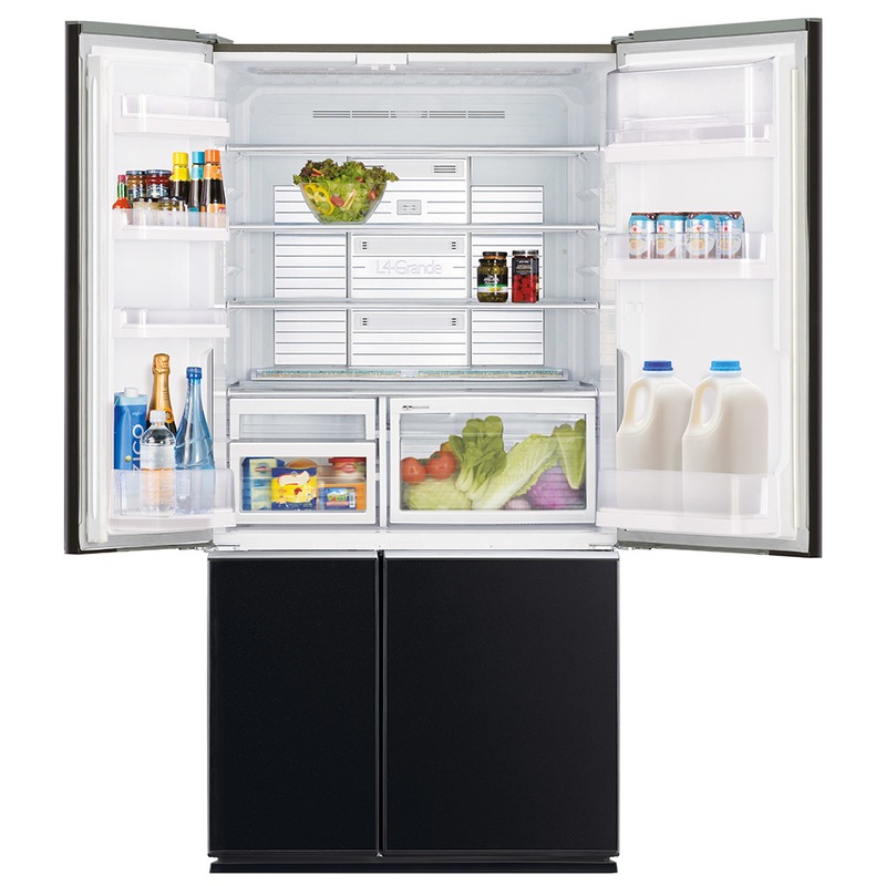 Mitsubishi 710L Glass Grande French Door Fridge MRL710ENGBKA Buy
