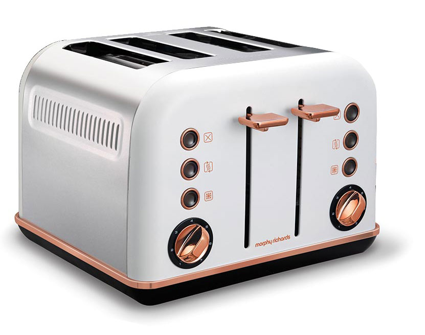Morphy Richards White/Rose Gold Accents 4 Slice Toaster 242108 Buy