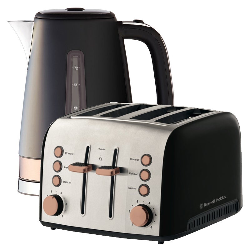 Russell Hobbs Brooklyn Kettle + Toaster Pack - Copper | Buy Toasters