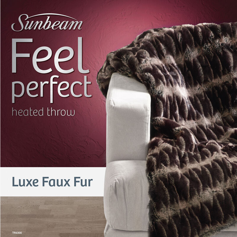 Sunbeam Feel Perfect Luxe Faux Fur Heated Throw TR6300 Buy Electric