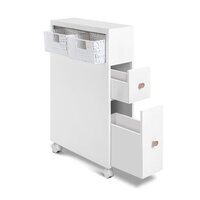 Bathroom Storage Toilet Cabinet Caddy Holder Drawer Basket Wheels