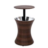 Outdoor Patio Pool Cooler Ice Bucket Wicker Bar Coffee Table Party Deck