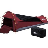 Biker Swag Camping Single Swags Tent Biking Deluxe Canvas Bag Red