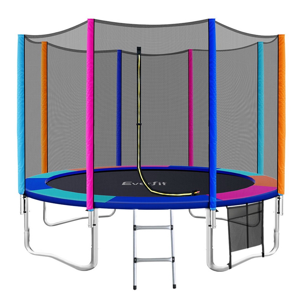 12FT Trampoline Round Trampolines Kids Enclosure Safety Net Pad Outdoor
