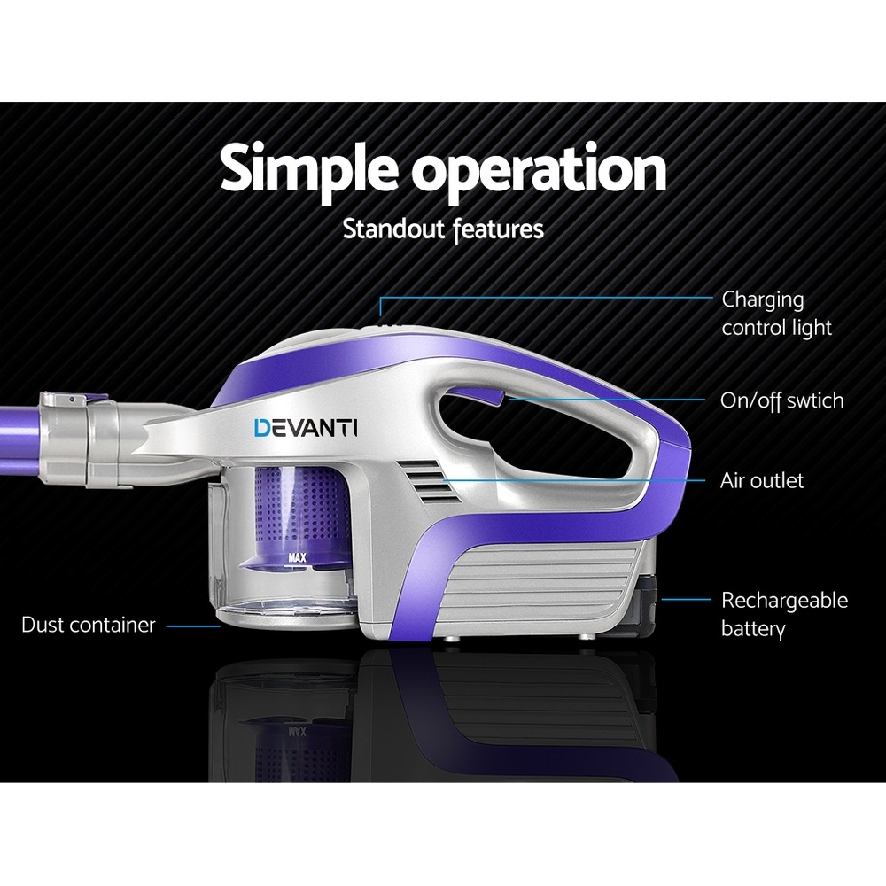 Devanti Handheld Vacuum Cleaner Cordless Stick Handstick Bagless