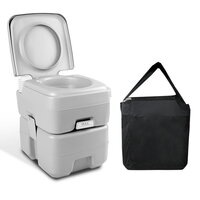 Weisshorn 20L Portable Outdoor Toilet with Carry Bag- Grey