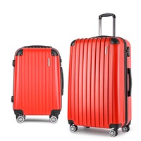 2pc Luggage Sets Suitcases Red TSA Travel Hard Case Lightweight
