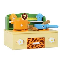 Keezi Kids Kitchen Play Set Pretend Wooden Toys Cooking Toy Children Cookware