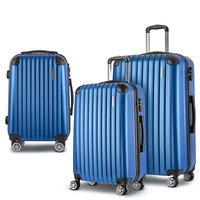 3pc Luggage Sets Suitcases Set TSA Hard Case Lightweight Blue