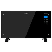 Devanti 2000W Black Glass Portable Electric Panel Heater Convection Panel Heat