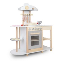 Keezi Kids Kitchen Play Set Pretend Wooden Childrens Toys Cooking Oven Utensils