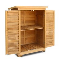 Outdoor Storage Cabinet Box Wooden Portable Timber Garage Yard Furniture